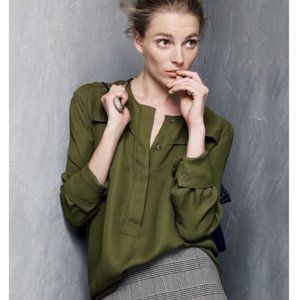 J.Crew Olive Green Long Sleeve Blouse